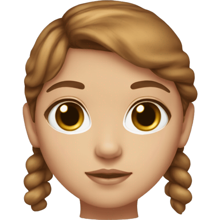 Caramel doll eyes, brown  hair, feminine, pink, girl, angelic emoji