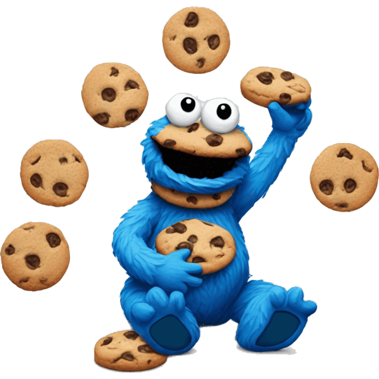 Cookie Monster baking cookies emoji