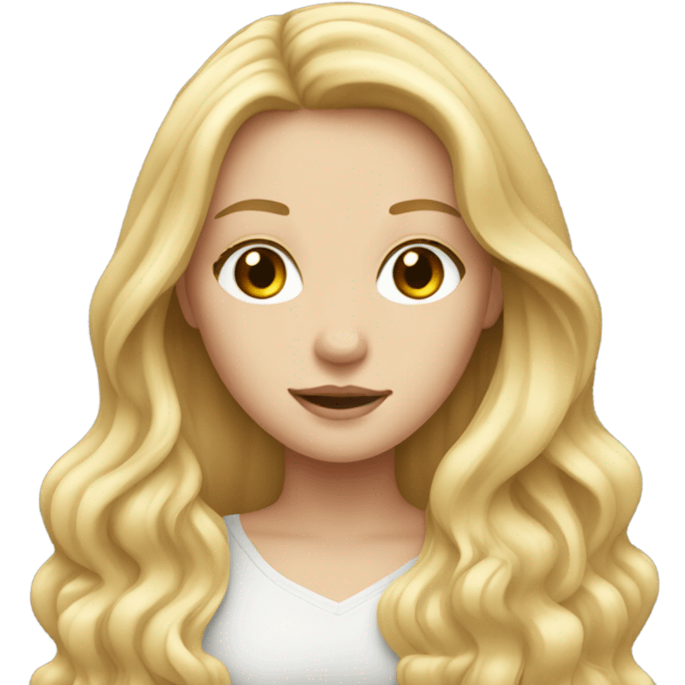 White girl with long blond hair  emoji