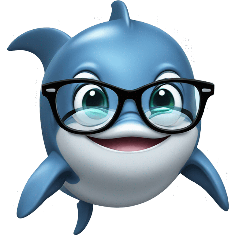 Dolphin with glasses emoji