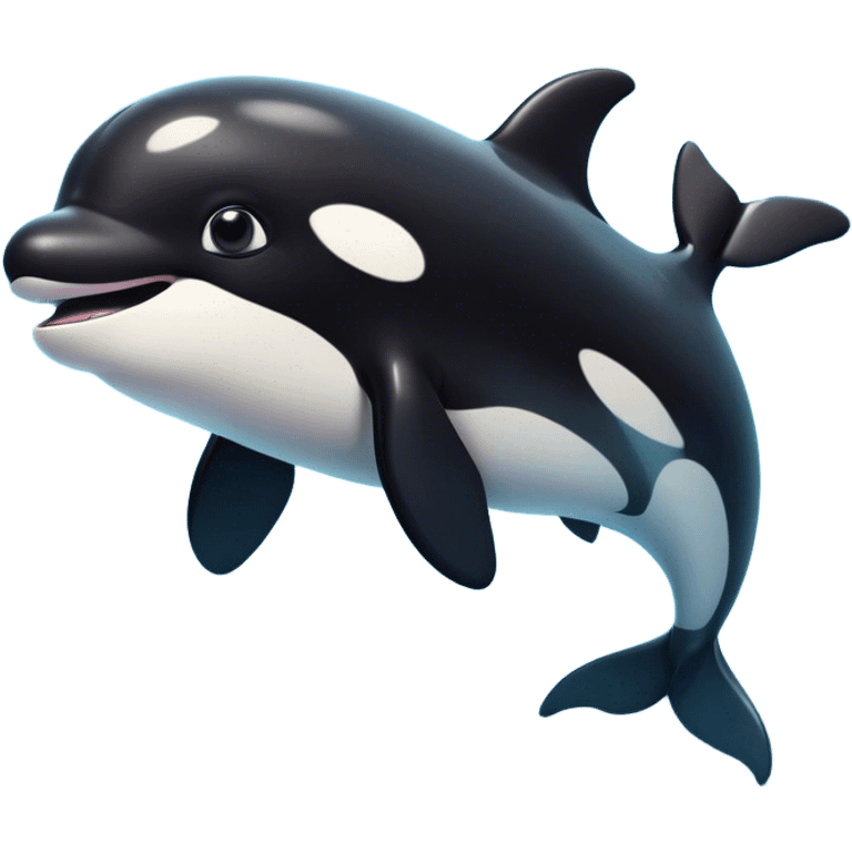 Cinematic Comical orca Portrait Emoji, Head tilted dramatically with an exaggeratedly shocked expression, featuring a sleek black-and-white body with wide, comically expressive eyes full of playful disbelief and animated flippers, Simplified yet hilariously expressive features, highly detailed, glowing with a slightly sassy oceanic glow, high shine, dramatic yet playful, stylized with an air of cheeky marine mischief, soft glowing outline, capturing the essence of a meme-worthy orca that looks ready to make waves with its hilariously dramatic antics! emoji