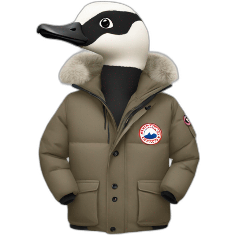 Canada goose wearing a Canada goose jacket emoji