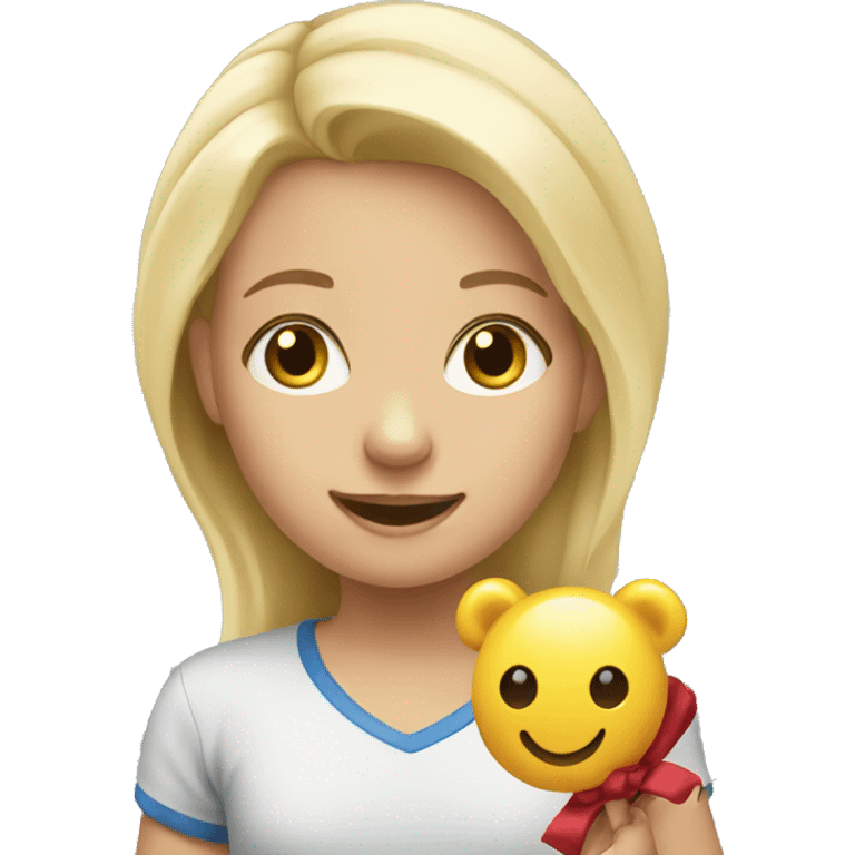 blonde children playing with toys at school emoji