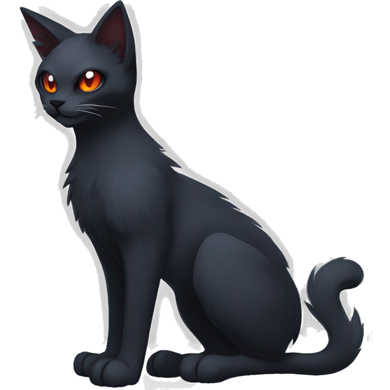 cool edgy fantasy dark-shadow-themed animal vampiric cat hybrid Fakemon full body emoji