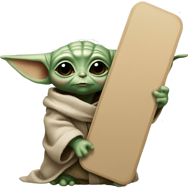 BABY YODA HOLDING A PAINTING BOARD emoji