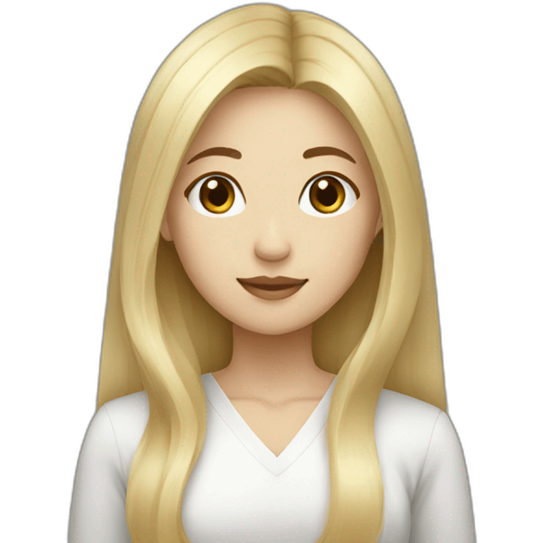 korean blond woman straight hair emoji