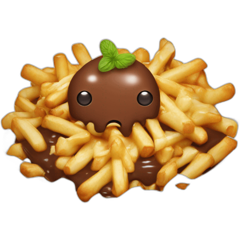 Poutine qui mange du chocolat  emoji