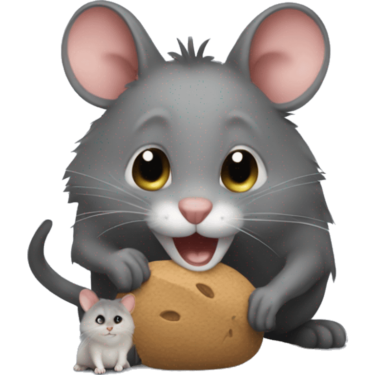 ratón con un gato  emoji