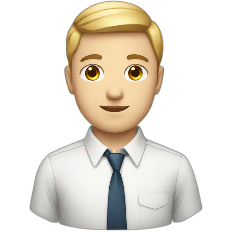 white boy wearing a shirt and tie emoji