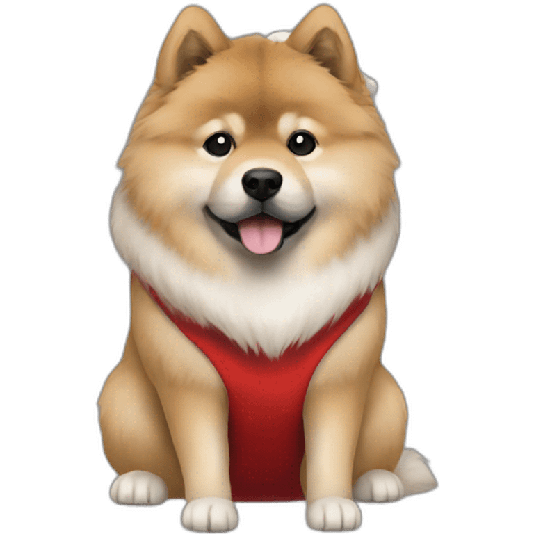 Eurasier dress as santa emoji