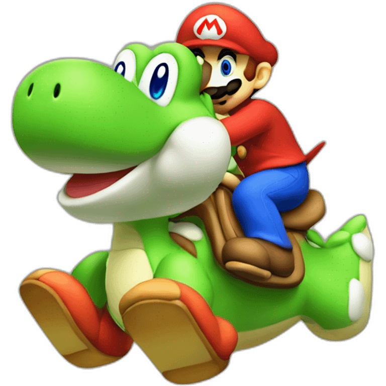 Yoshi riding on Mario emoji