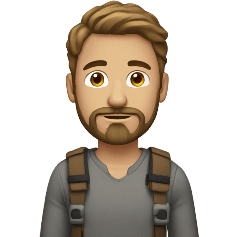 Man with beard, mustache , light sling hair is light brown  emoji