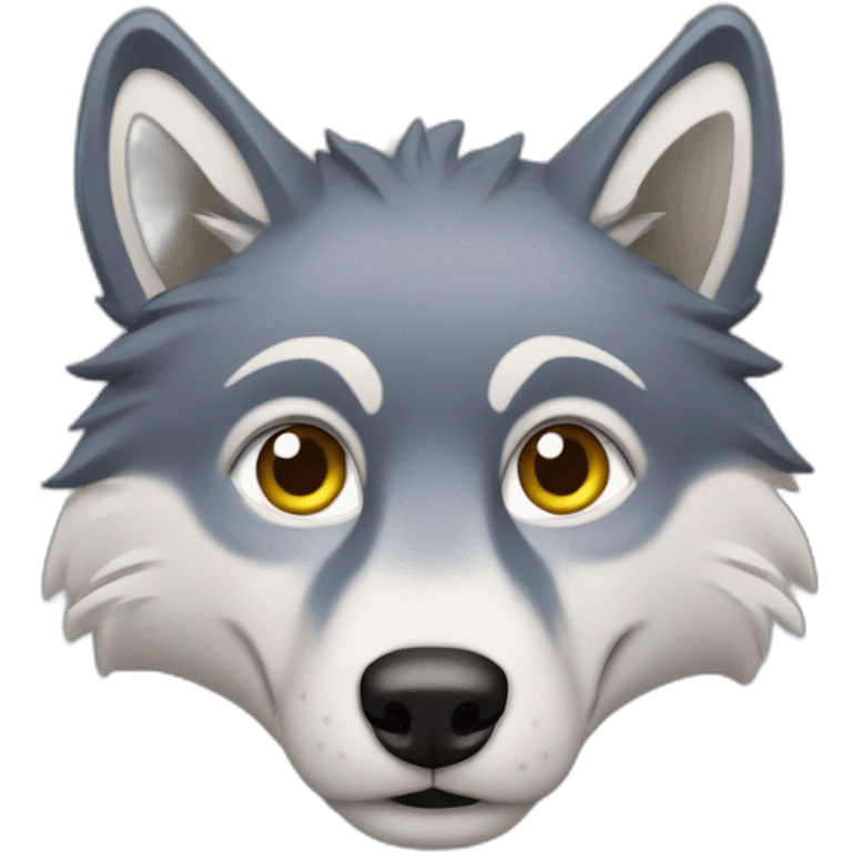 un loup avec des taches viollettes emoji