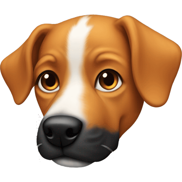 Ginger dog with up ears and black muzzle emoji