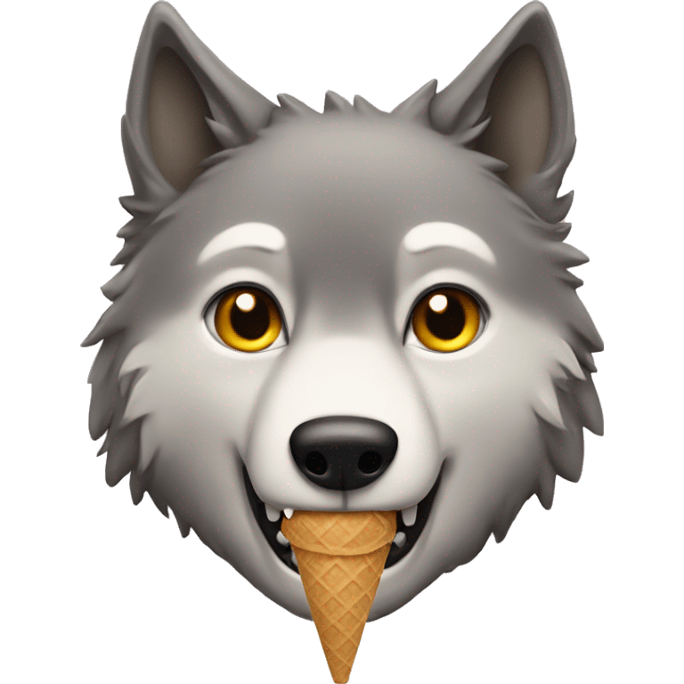 Wolf eating ice cream emoji