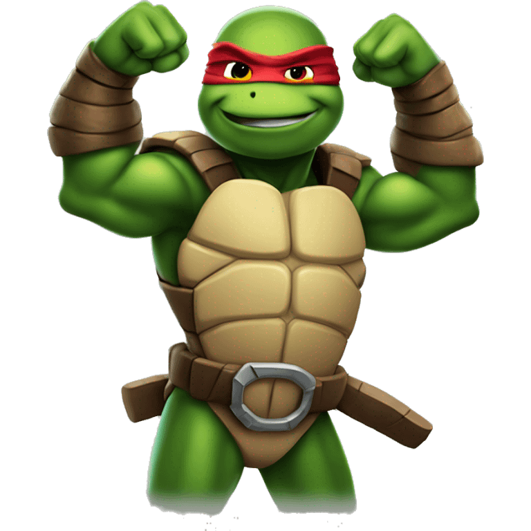 Raphael the ninja turtle flexing the biceps emoji