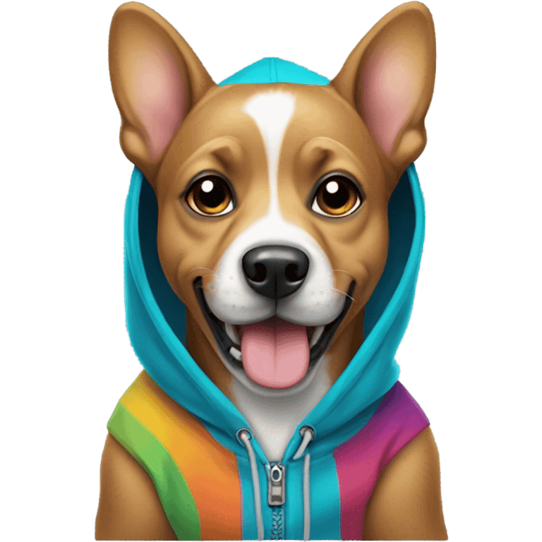 Dog wearing hoodie emoji