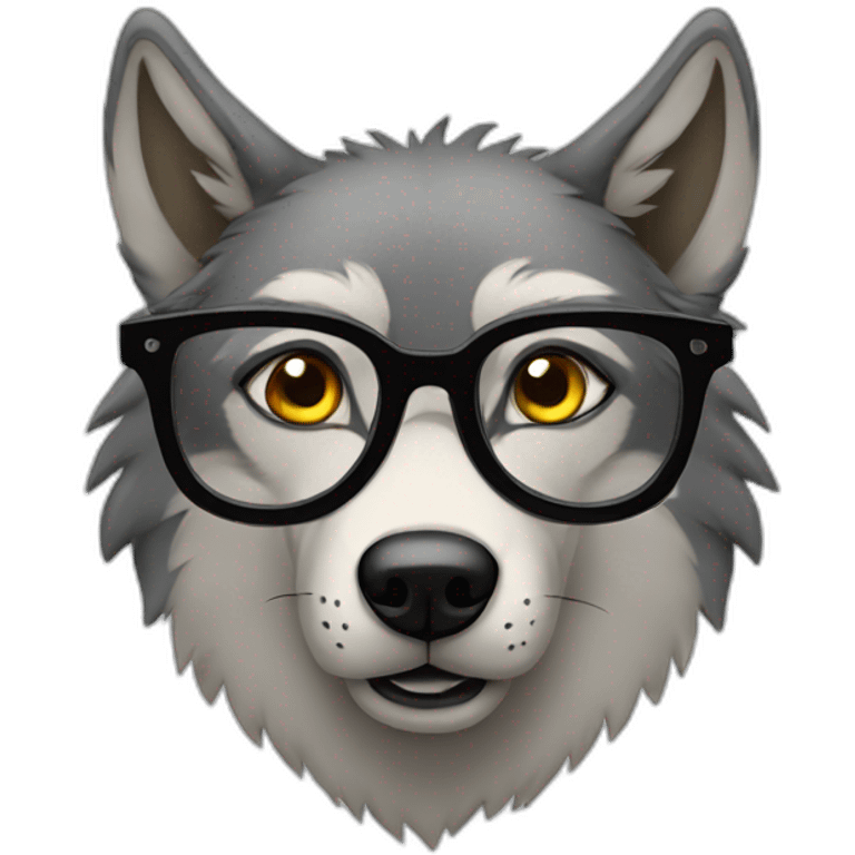 wolf with glasses emoji