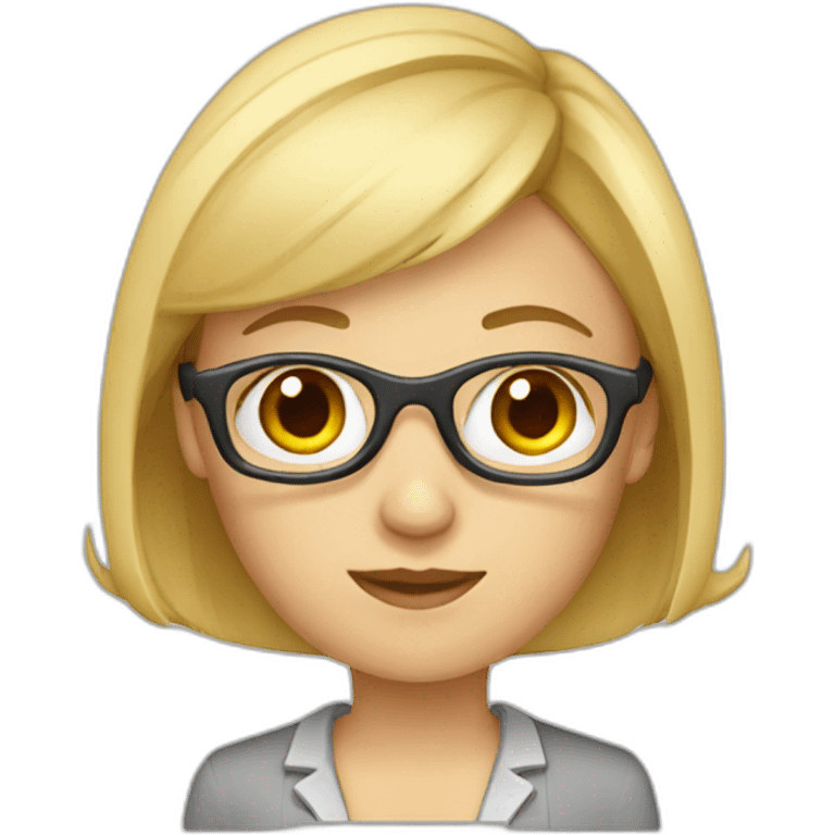 blonde chemistry teacher with short bangs emoji