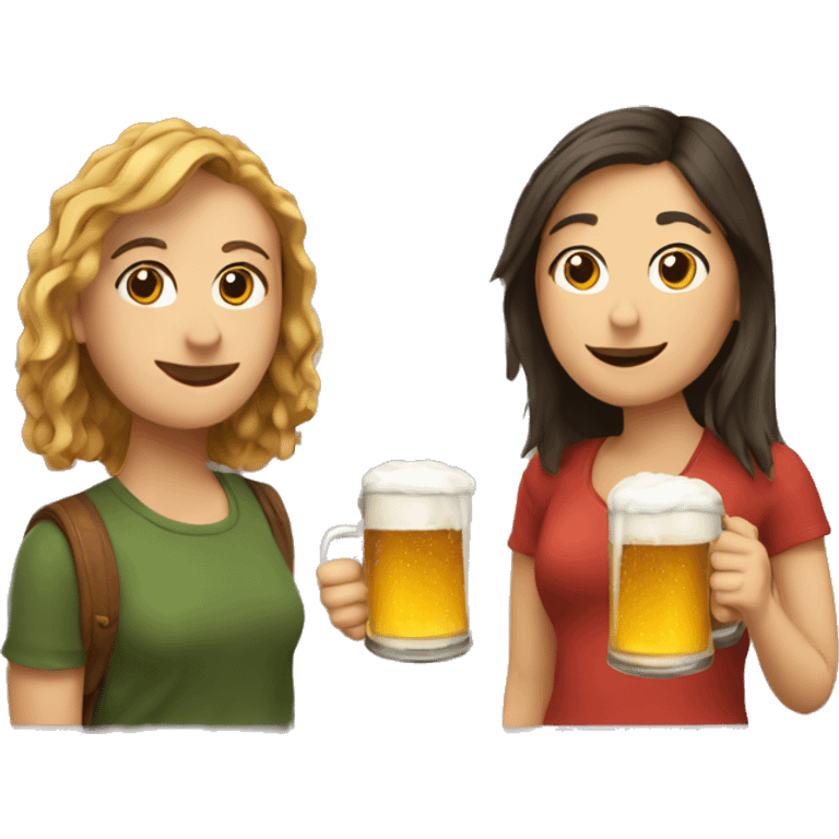 my girlfriend and i drinking beer emoji