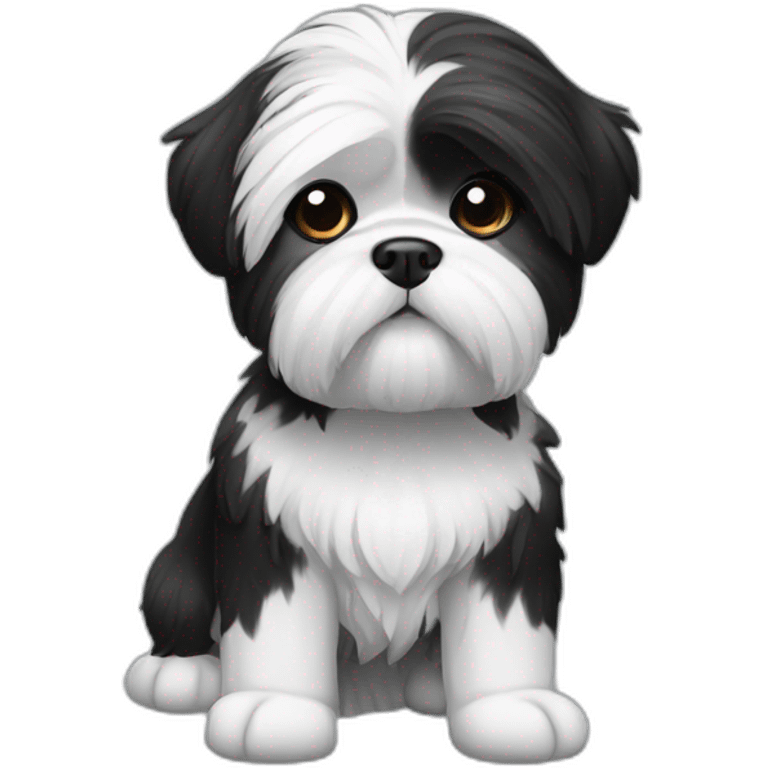 black and white shi tzu emoji