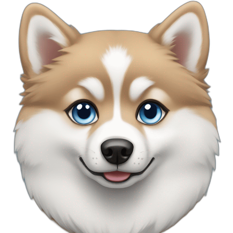 pomsky with blue eyes emoji