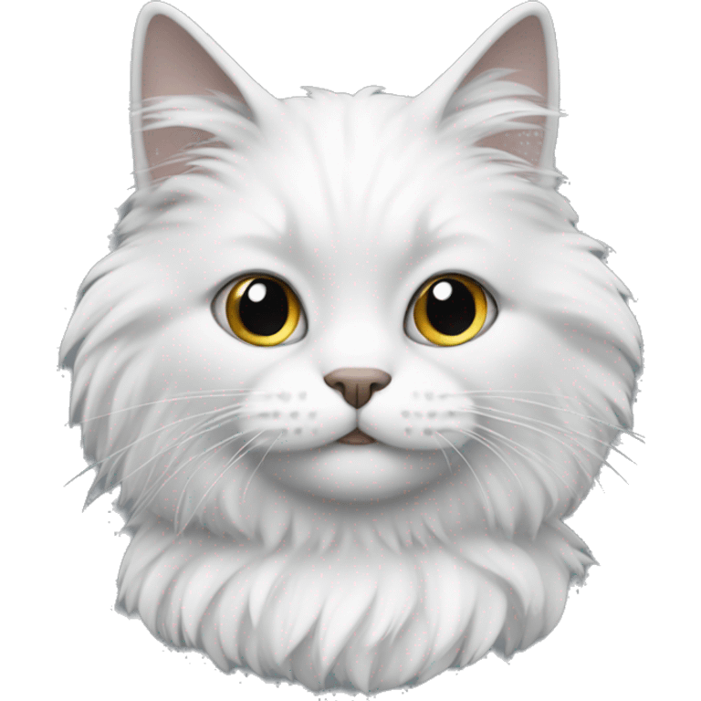 White and grey fluffy cat emoji