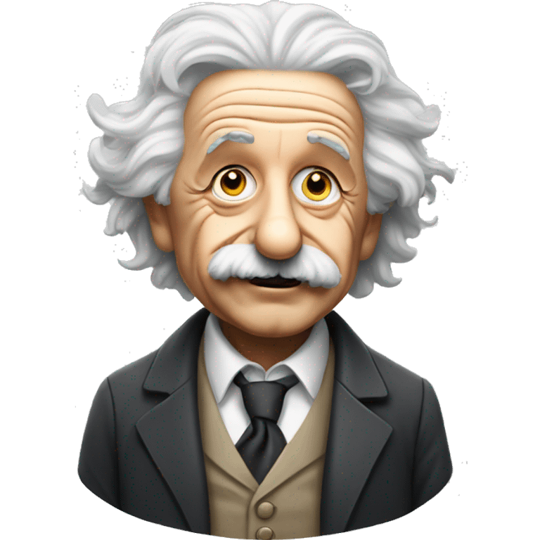 albert einstein with wawing hand emoji