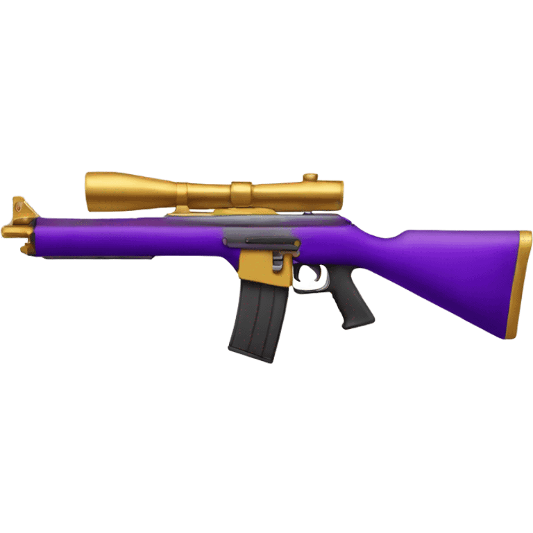 Purple and gold colored rifle  emoji