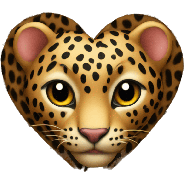 Heart with Leopard motif emoji