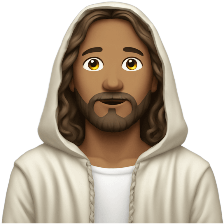 Jesus with hoodie emoji