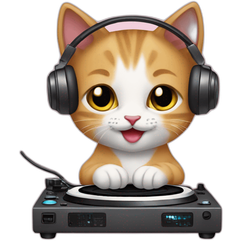 Kitten dj emoji