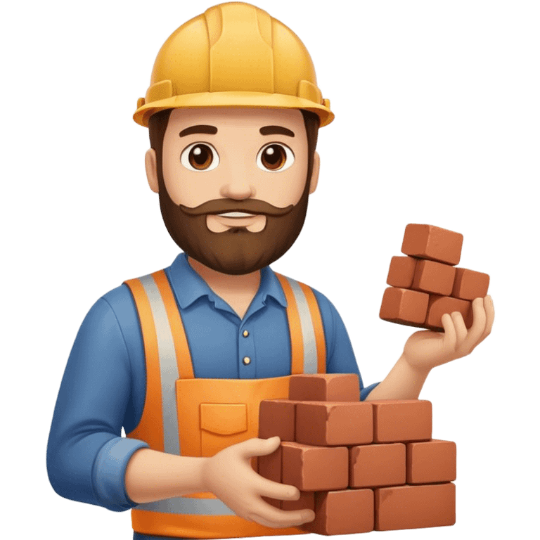 mason worker bricks emoji