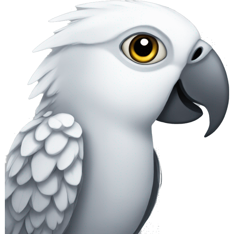 gray and white parrot emoji