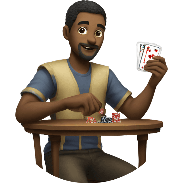 Man playing a card game emoji