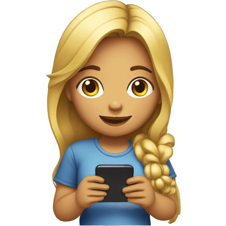 niña con smartphone emoji