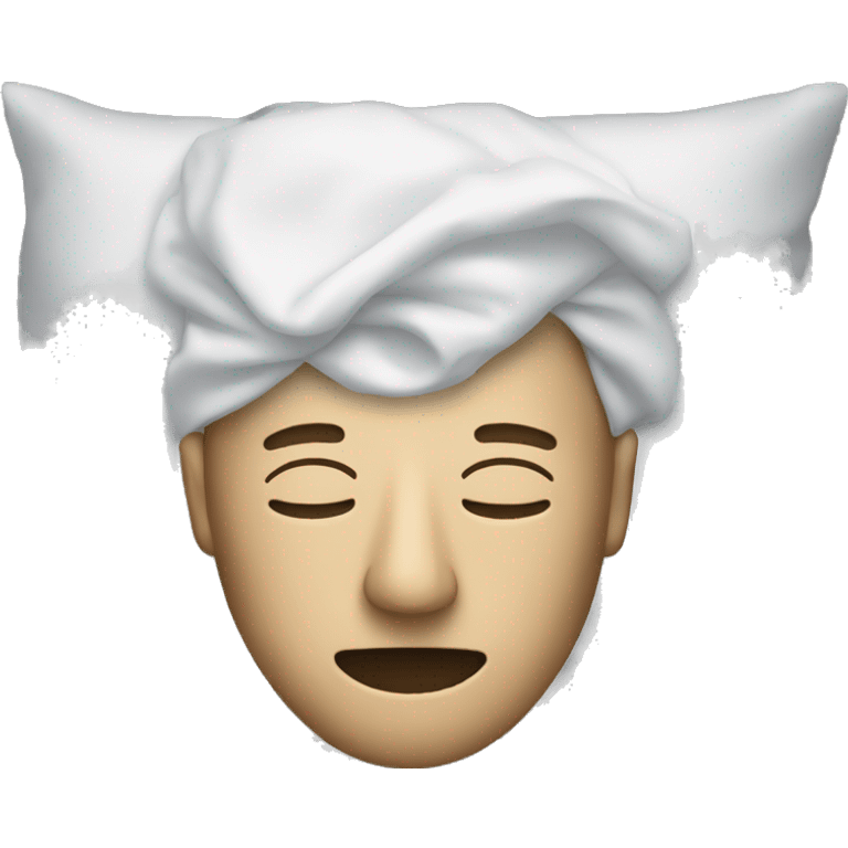 A man have mask and sleeping on bed emoji