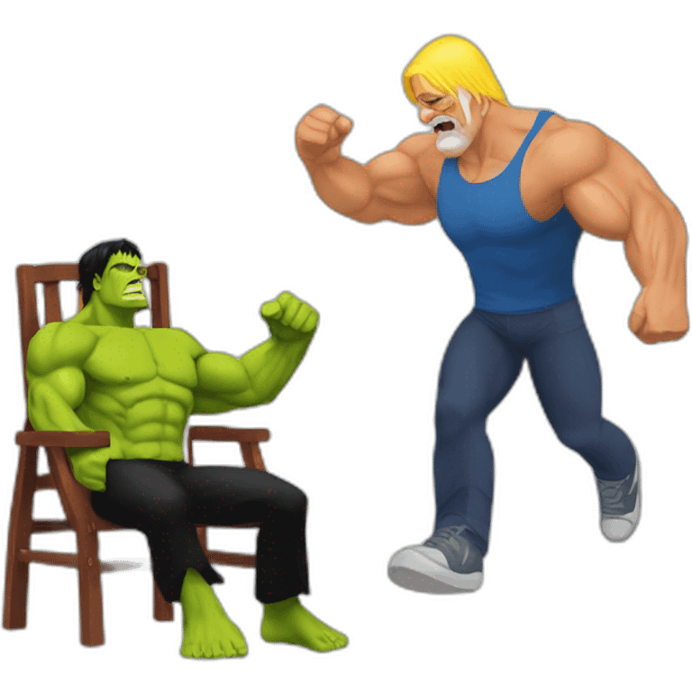 hulk hogan golpeando a un científico con una silla emoji