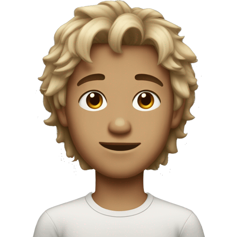 boy with messy medium length hair and lightly tan skin emoji