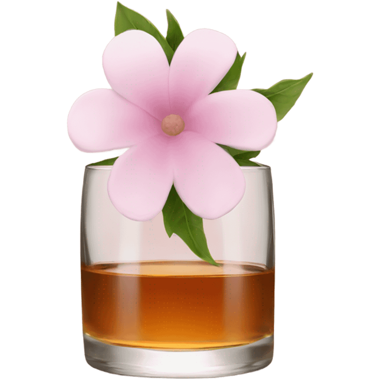 Whisky with pale pink flower emoji