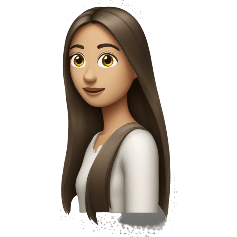 straight long hair brunnete girl emoji