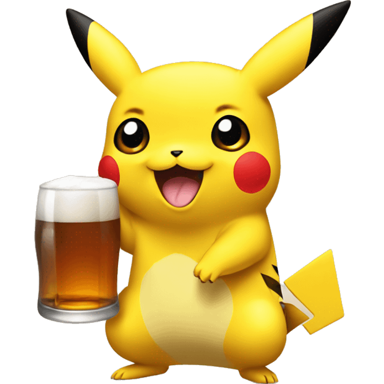 pikachu qui bois une biere emoji