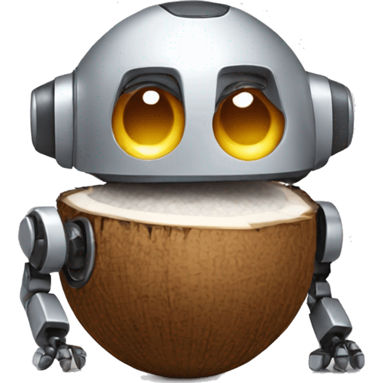 Robot with coconut emoji