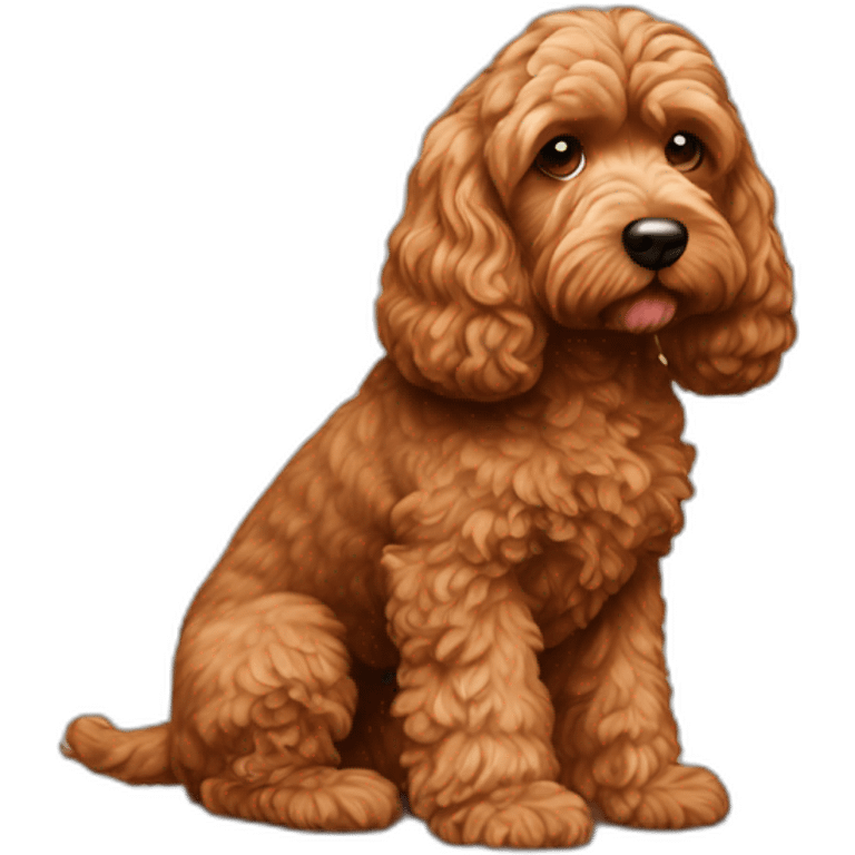 Reddish light brown cockapoo side emoji