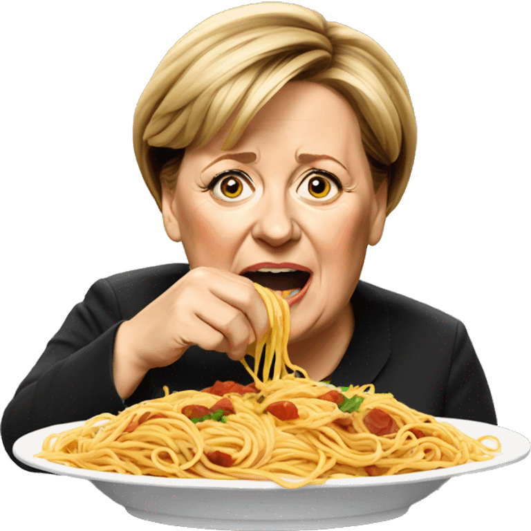 merkel eating spaghetti emoji