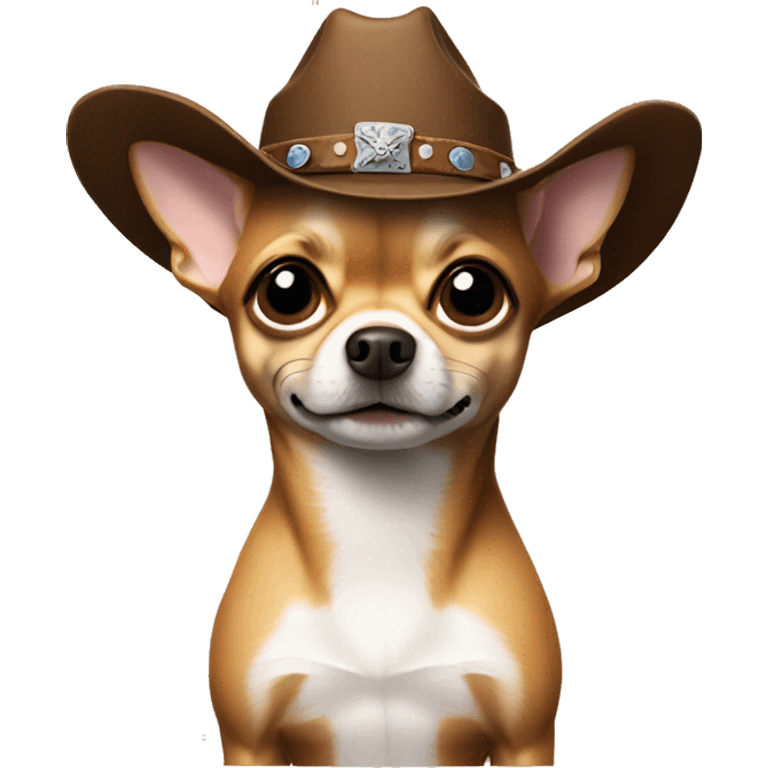 chihuahua wearing a cowboy hat emoji