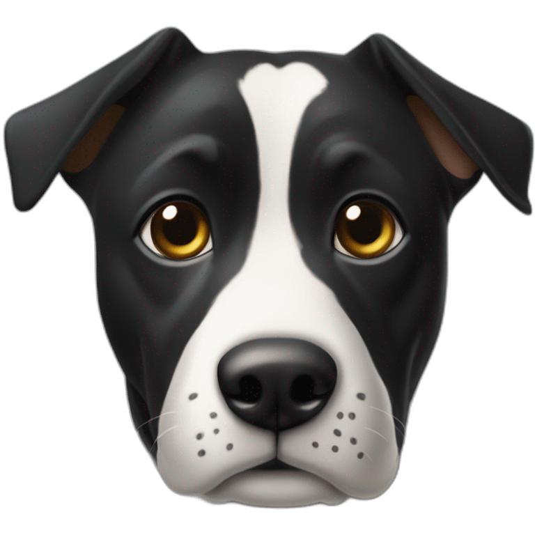 terre-neuve chien noir et avec une petite tâche blanche emoji