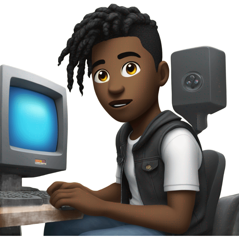 young black avatar playing brawlstars emoji