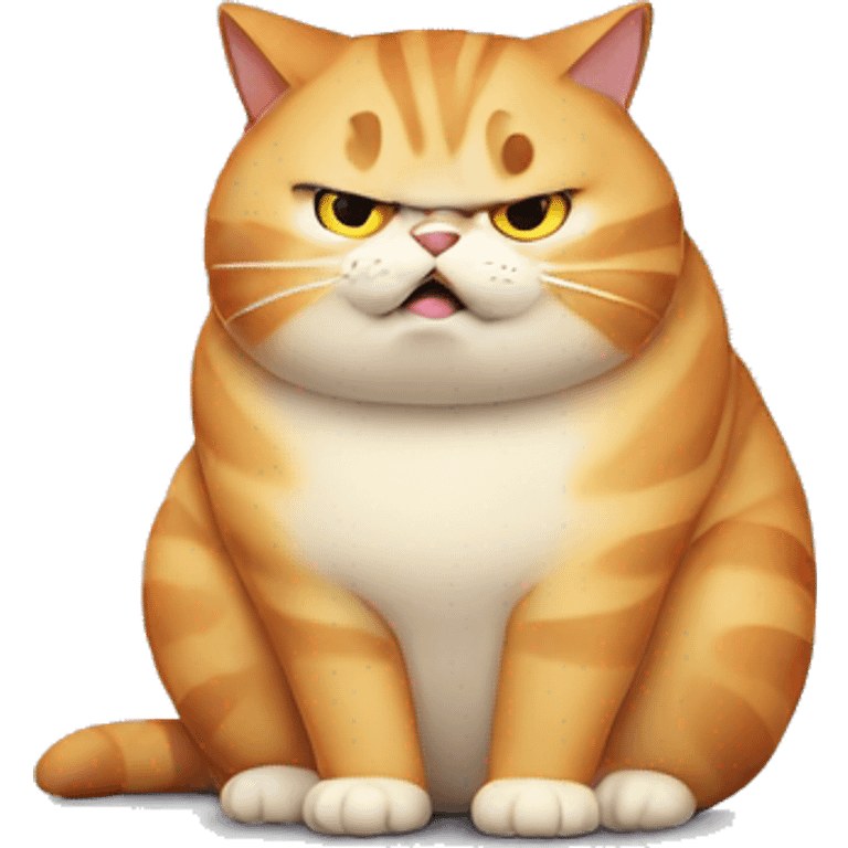 Chubby cat mad  emoji