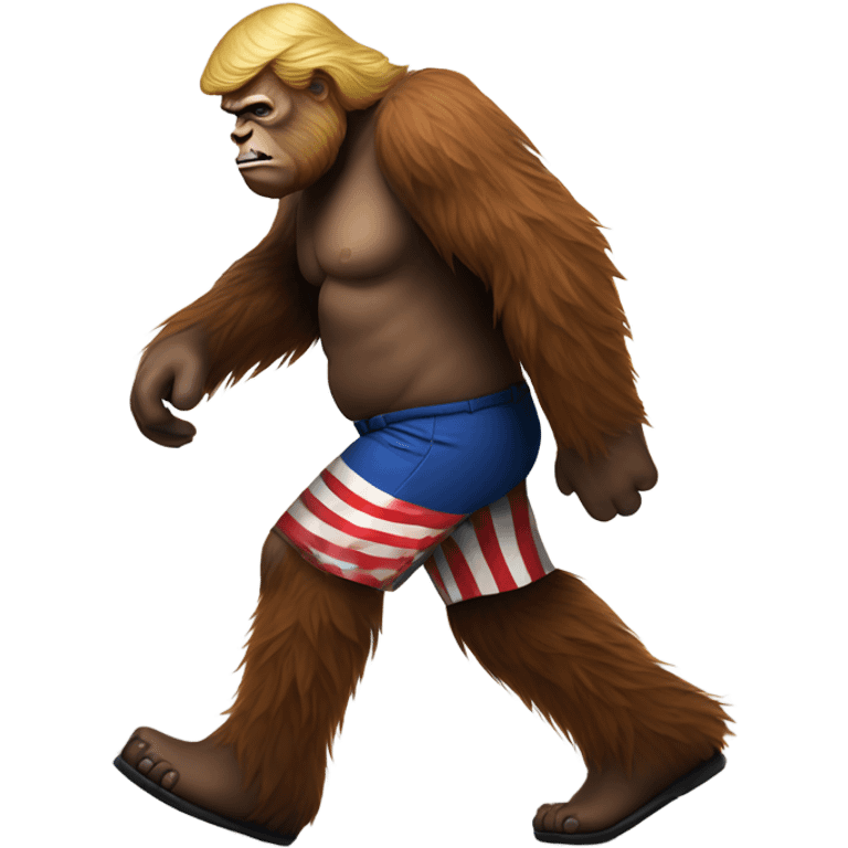 Patriotic Trump Sasquatch walking emoji